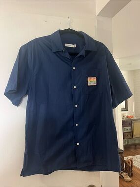 Coach Navy Short Sleeve Camp Shirt